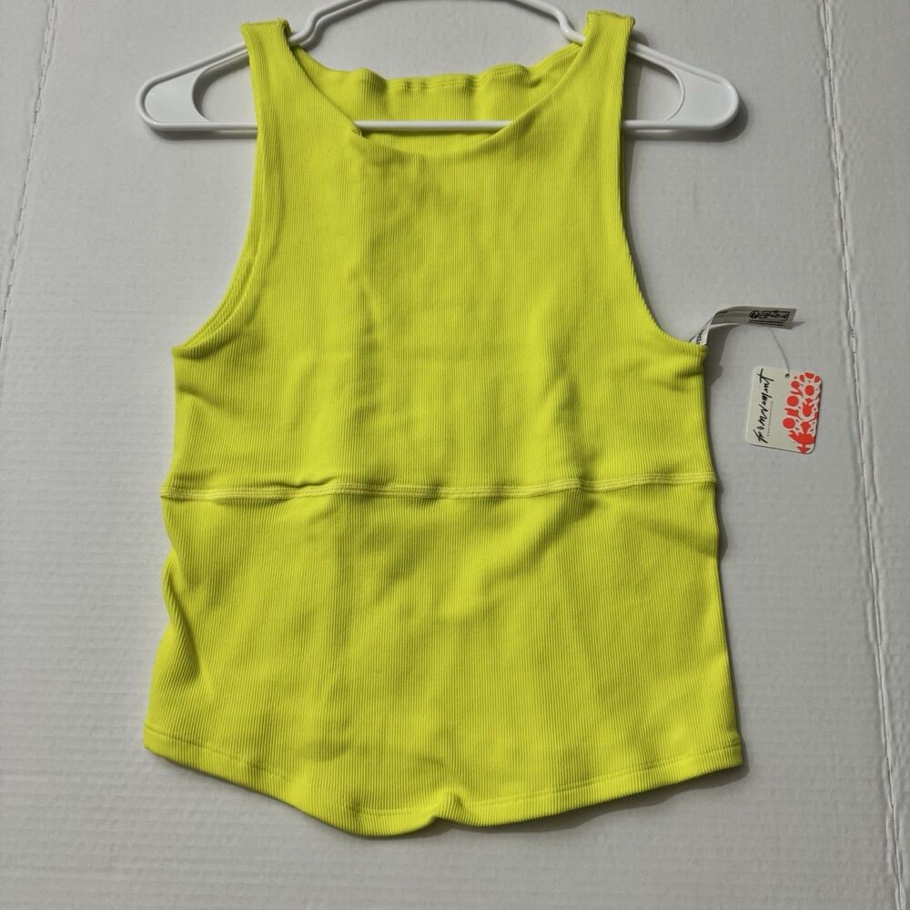 FP Movement by Free People Free Throw Unwind Cami Tank Top Highlighter Yellow XL